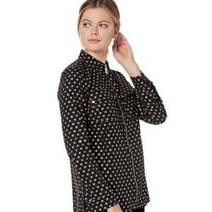 Sold Michael Kors Zipper Front MK Logo Blouse Size P - XS NWT